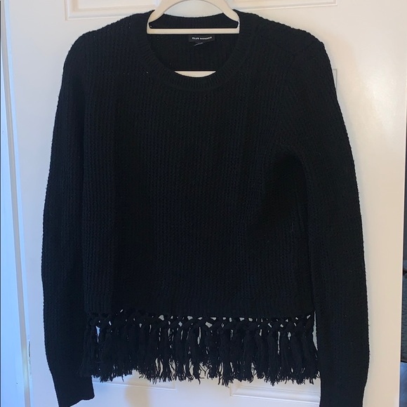 Club Monaco Black Fringe Sweater - Picture 6 of 6